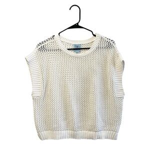 Sleeveless Cream Knit Sweater